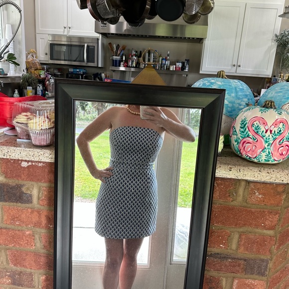 Lilly Pulitzer Strapless Navy & Silver Mermaid Dress Size 4 - Picture 10 of 11